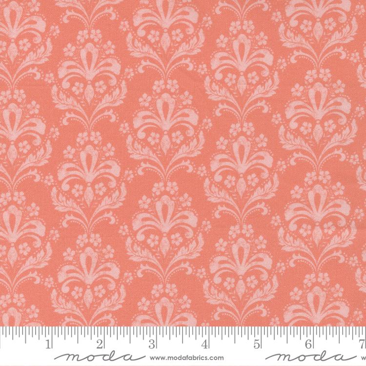 Garden Society Coral | Crystal Manning | Moda Fabrics | 11894 26 | Sold in 1/2 Yds