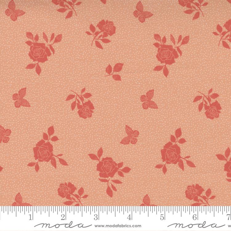Garden Society Peach Blossom | Crystal Manning | Moda Fabrics | 11896 24 | Sold in 1/2 Yds