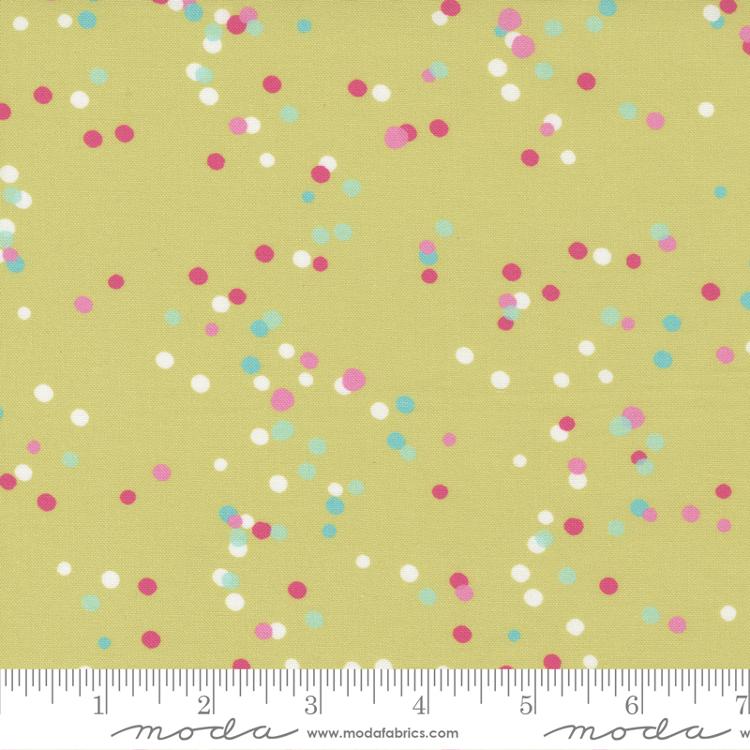 Soiree Confetti Lime | Mara Penny | Moda Fabrics | 13377 22 | Sold in 1/2 Yds