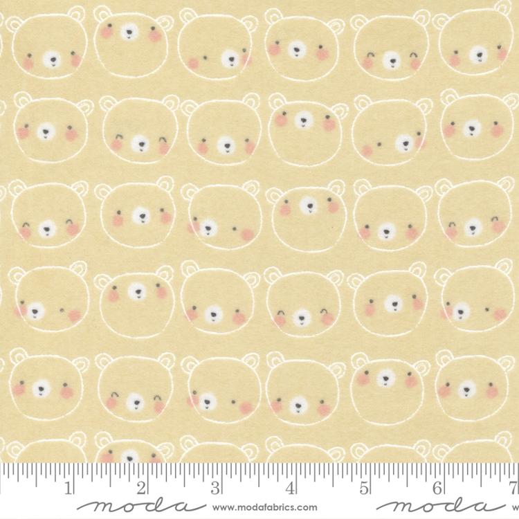 D is for Dream Flannel Yellow | Paper and Cloth | Moda Fabrics | 25122 15F | Sold in 1/2 Yds