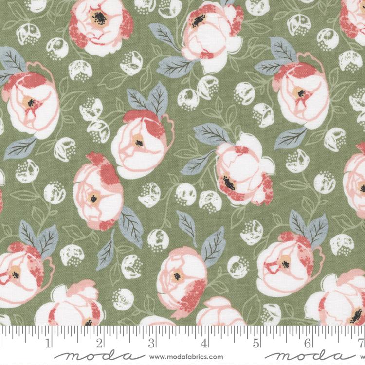 Country Rose Sage | Lella Boutique | Moda Fabrics | 5170 14 | Sold in 1/2 Yds