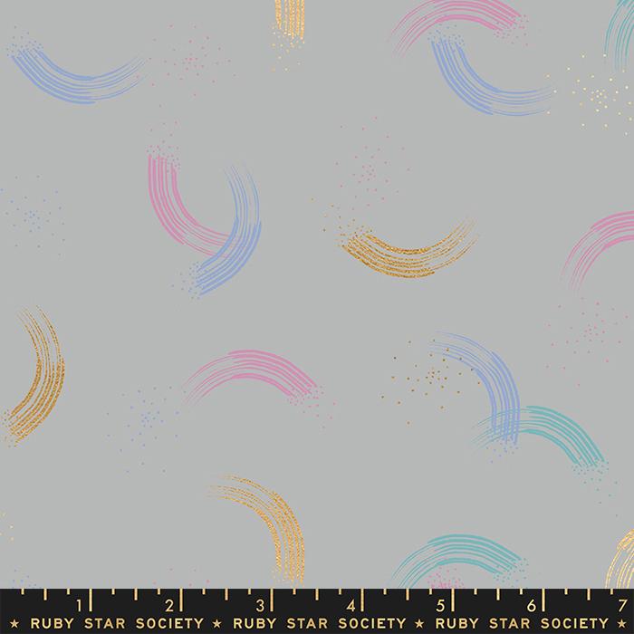 Twirl Metallic Steel | Sarah Watts | Ruby Star Society | RS2065 33M | Sold in 1/2 Yds