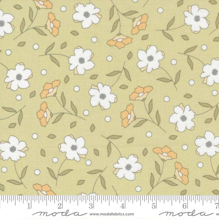 Buttercup & Slate Sprig | Corey Yoder | Moda Fabrics | 29152 25 | Sold in 1/2 Yds