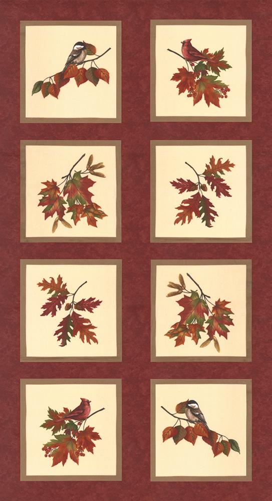 Fall Melody Flannel Panel 24" x 44" Crimson | Holly Taylor | Moda Fabrics | 6900 16F | Sold by Panel