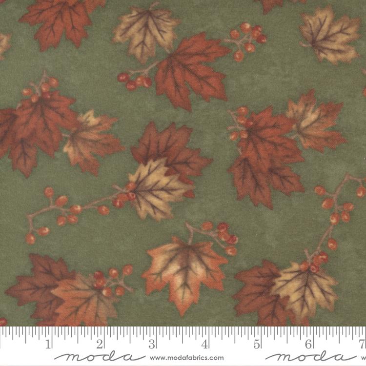 Fall Melody Flannel Olive | Holly Taylor | Moda Fabrics | 6902 12F | Sold in 1/2 Yds