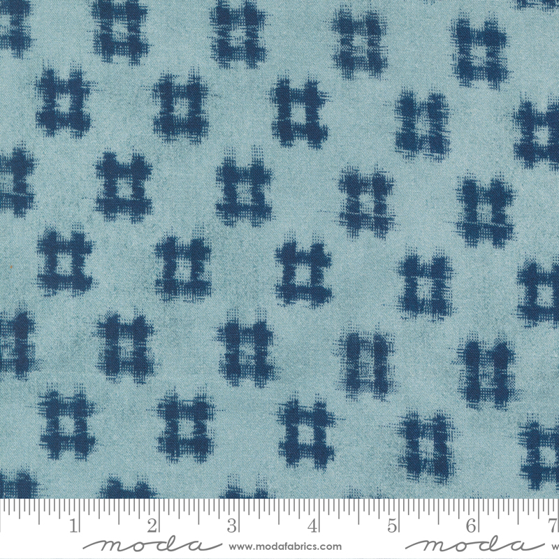 Indigo Blooming Bara Blenders Water | Debbie Maddy | Moda Fabrics | 48093 13 | Sold in 1/2 Yd