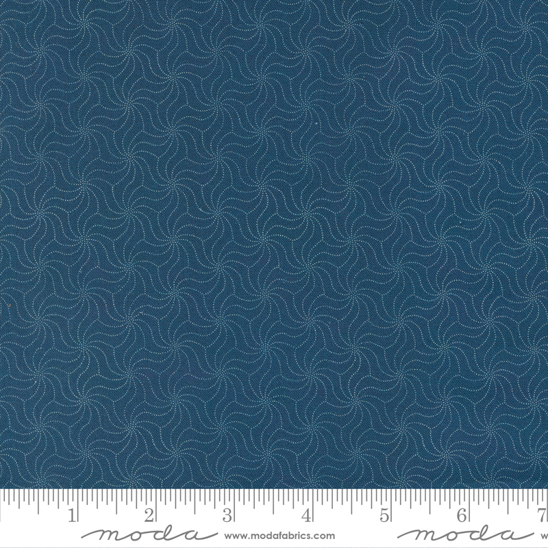 Indigo Blooming Yuri Navy | Debbie Maddy | Moda Fabrics | 48097 13 | Sold in 1/2 Yd
