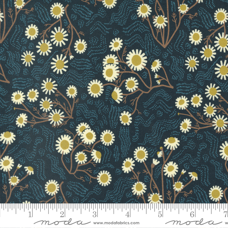 Quaint Cottage Chamomile Midnight | Gingiber | Moda Fabrics | 48372 21 | Sold in 1/2 Yd