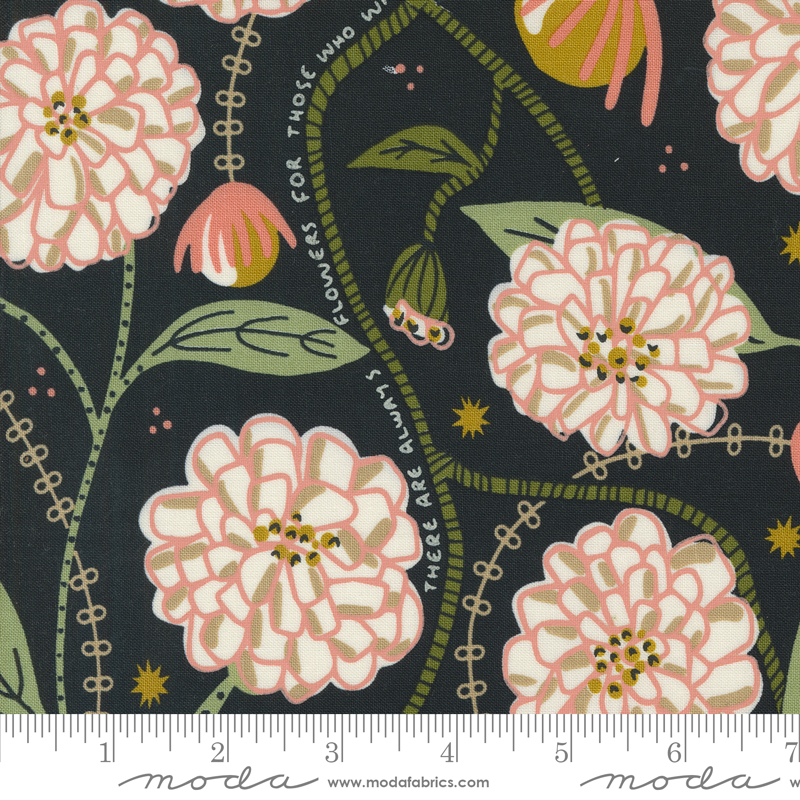 Imaginary Flowers Matisses Garden Ebony | Gingiber | Moda Fabrics | 48380 21 | Sold in 1/2 Yd