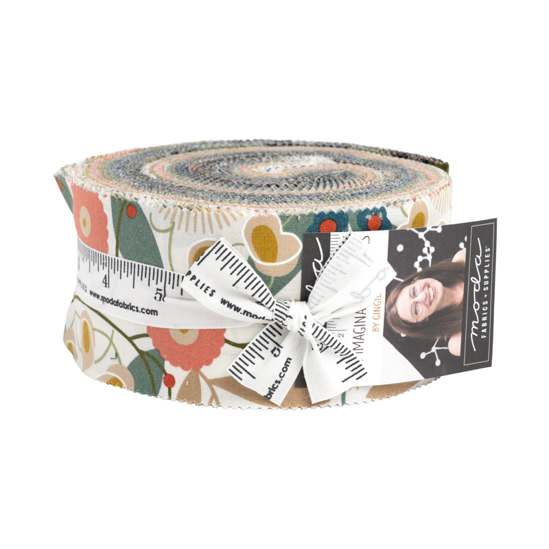 Imaginary Flowers Jelly Roll | Gingiber | Moda Fabrics | 48380JR | Sold As A Bundle