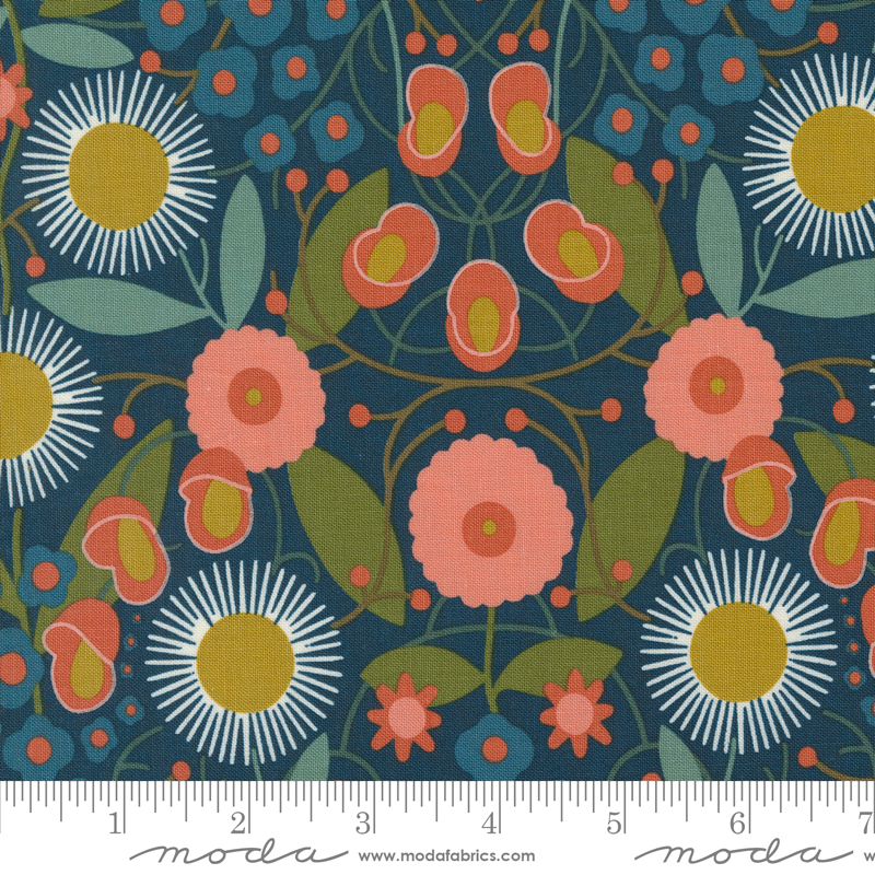 Imaginary Flowers Magical Flowers Midnight | Gingiber | Moda Fabrics | 48381 20 | Sold in 1/2 Yd