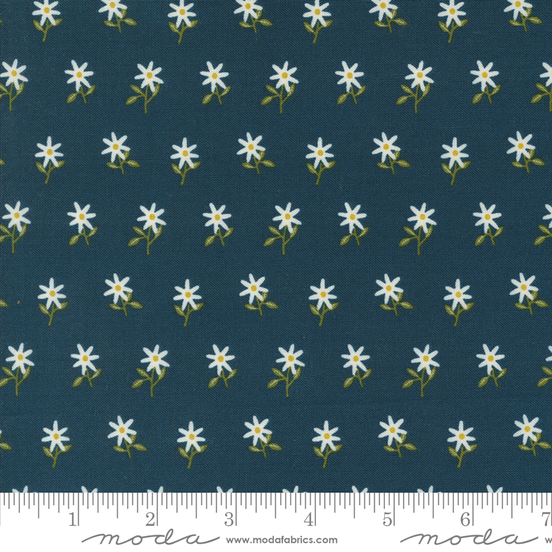 Imaginary Flowers Wispy Flowers Midnight | Gingiber | Moda Fabrics | 48384 20 | Sold in 1/2 Yd