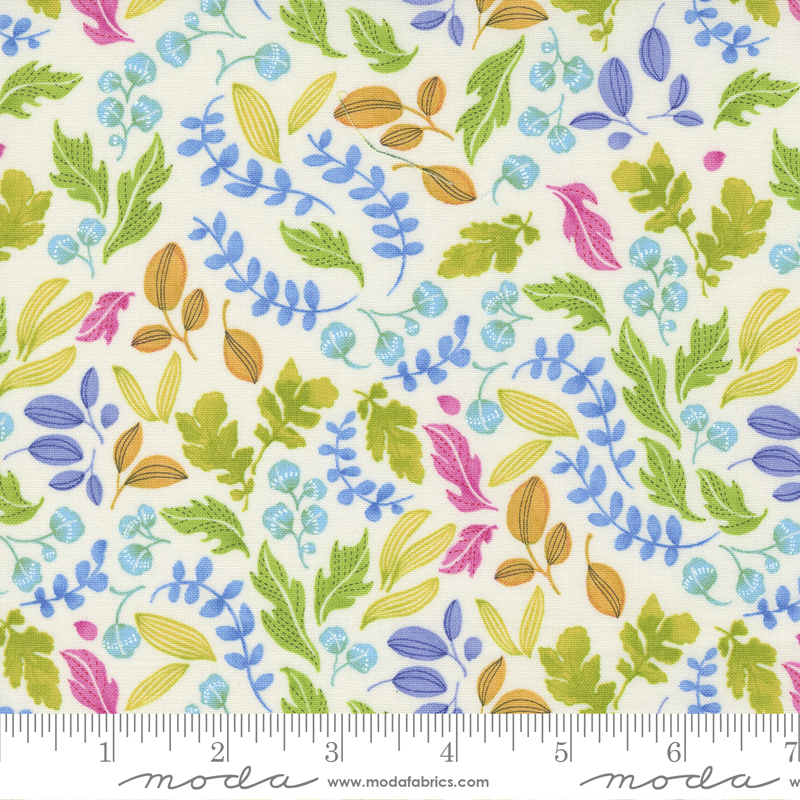Wild Blossoms Leafy World Cream | Robin Pickens | Moda Fabrics | 48736 11 | Sold in 1/2 Yd