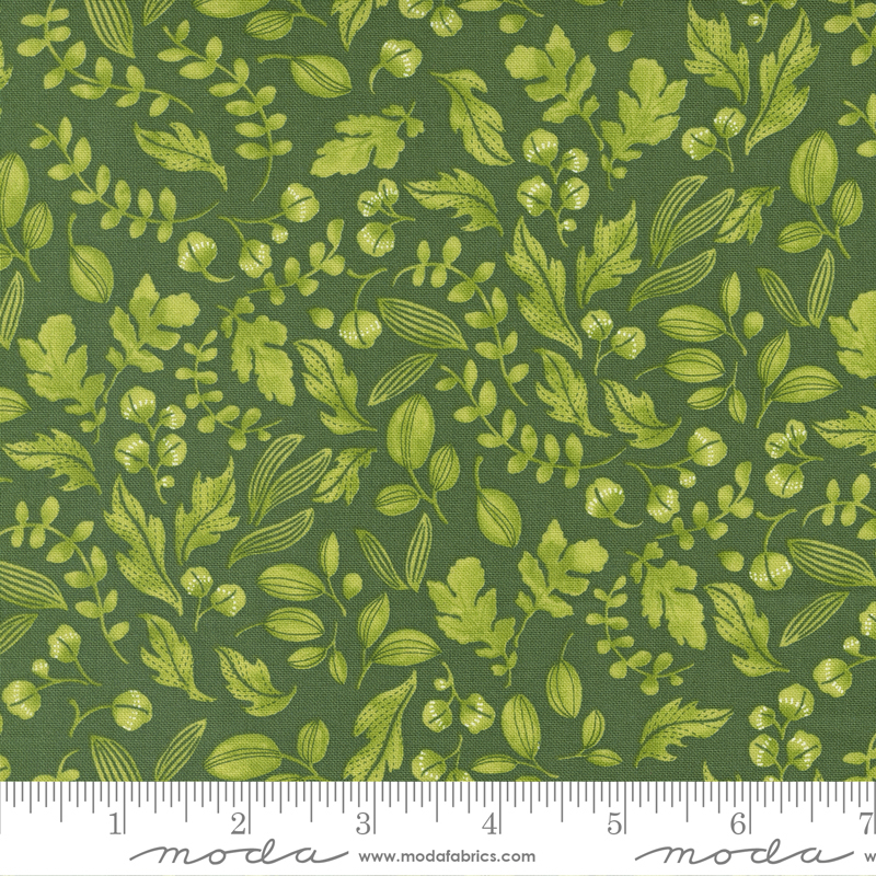 Wild Blossoms Leafy World Basil | Robin Pickens | Moda Fabrics | 48736 16 | Sold in 1/2 Yd
