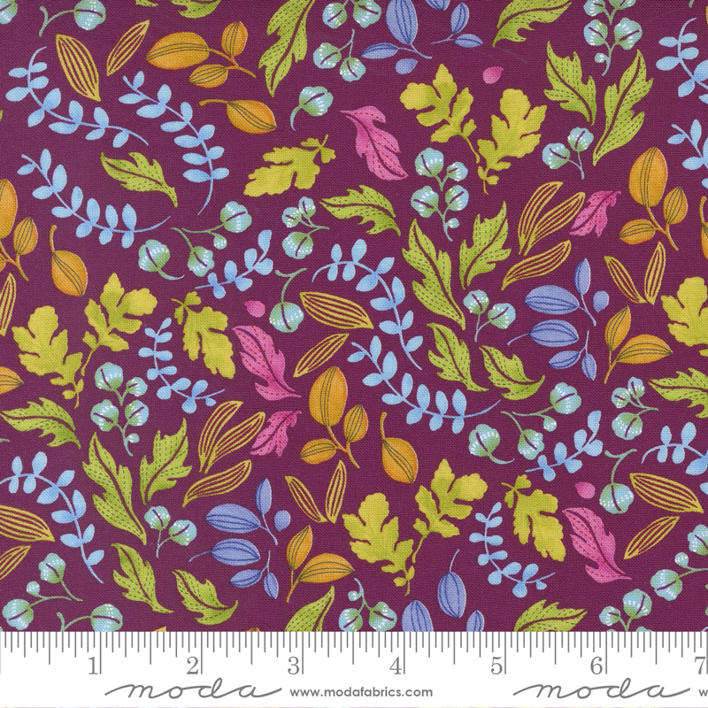 Wild Blossoms Leafy World Berry | Robin Pickens | Moda Fabrics | 48736 22 | Sold in 1/2 Yd