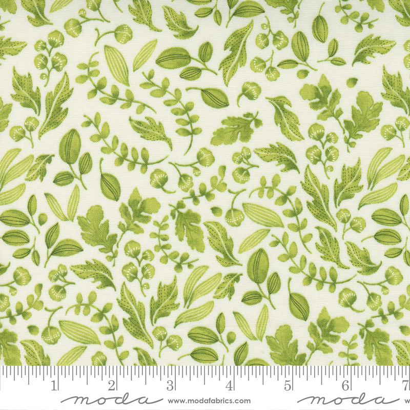 Wild Blossoms Leafy World Cream Sunlit | Robin Pickens | Moda Fabrics | 48736 31 | Sold in 1/2 Yd
