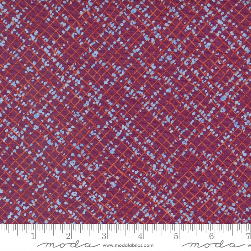 Wild Blossoms Blotted Graph Paper Berry | Robin Pickens | Moda Fabrics | 48737 22 | Sold in 1/2 Yd