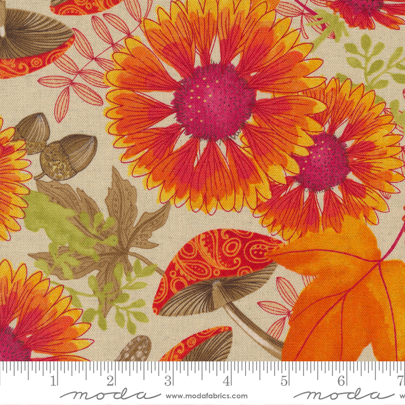 Forest Frolic Main Print Mochi Linen Cream | Robin Pickens | Moda Fabrics | 48740 12L | Sold in 1/2 Yd