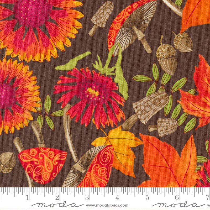 Forest Frolic Main Print Chocolate | Robin Pickens | Moda Fabrics | 48740 15 | Sold in 1/2 Yd