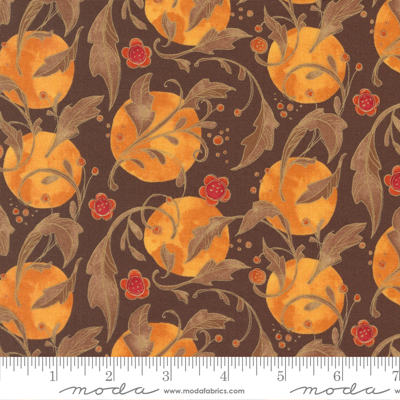 Forest Frolic Swirly Leaves Chocolate | Robin Pickens | Moda Fabrics | 48741 15 | Sold in 1/2 Yd