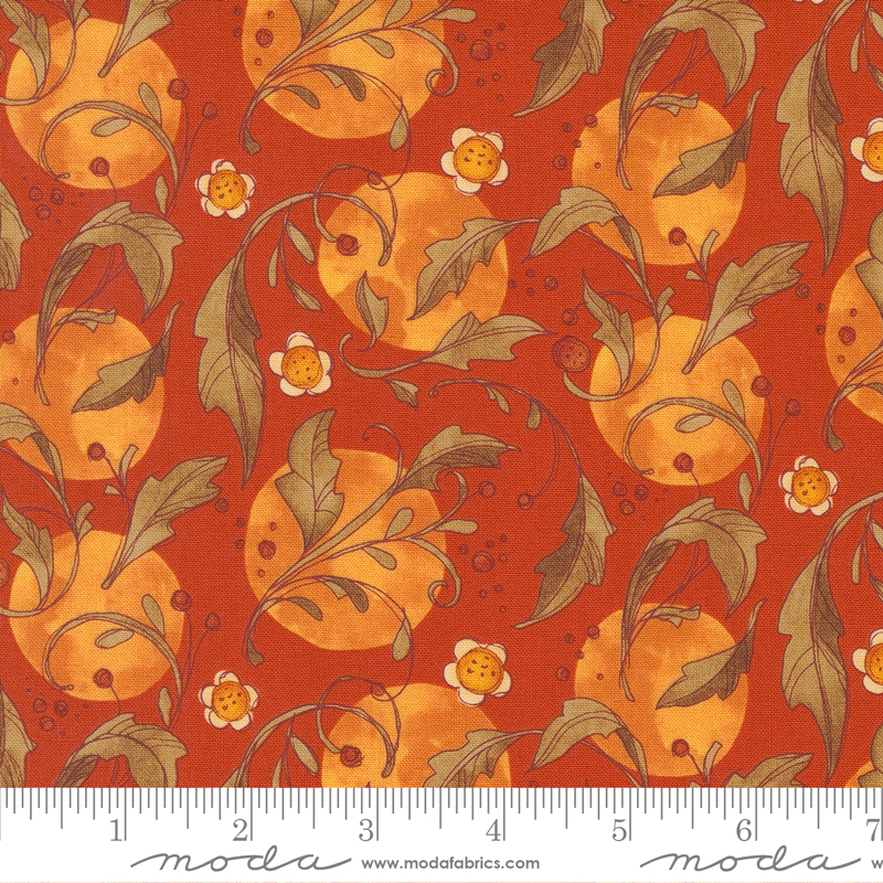 Forest Frolic Swirly Leaves Copper | Robin Pickens | Moda Fabrics | 48741 18 | Sold in 1/2 Yd