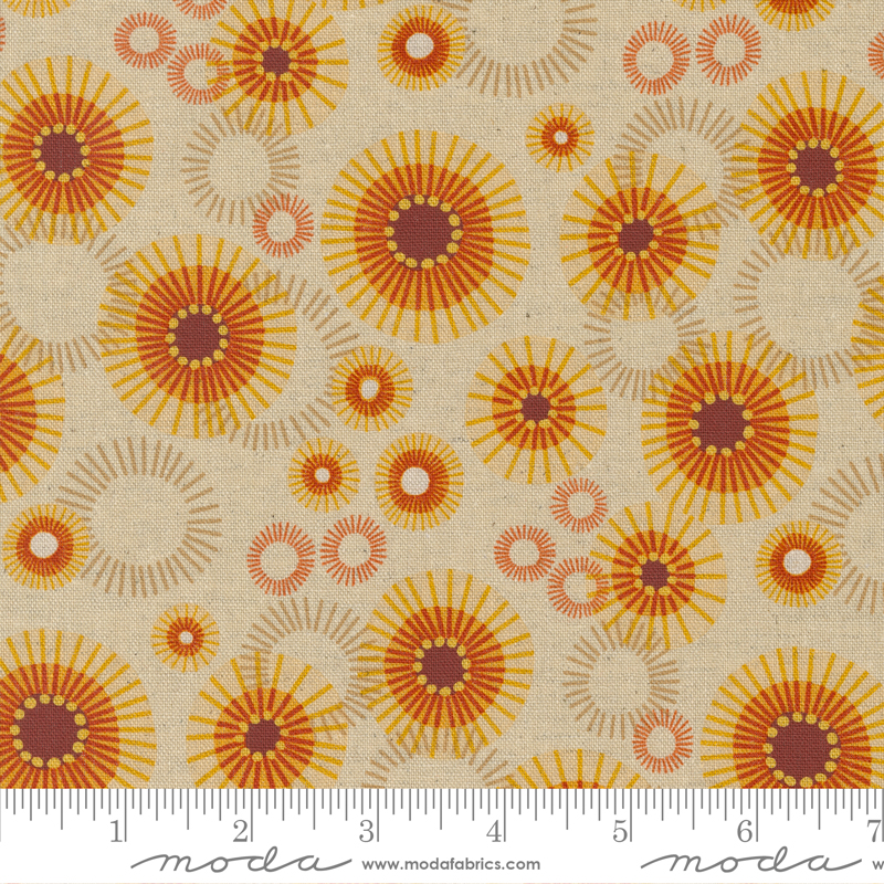 Forest Frolic Mod Indian Blanket Mochi Linen Cream | Robin Pickens | Moda Fabrics | 48743 12L | Sold in 1/2 Yd