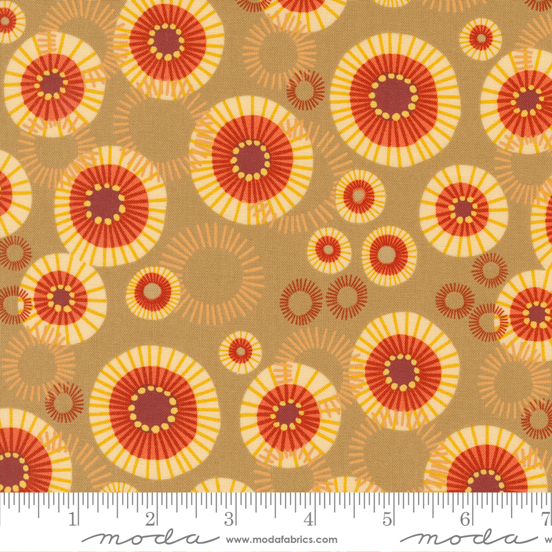 Forest Frolic Mod Indian Blanket Caramel | Robin Pickens | Moda Fabrics | 48743 14 | Sold in 1/2 Yd