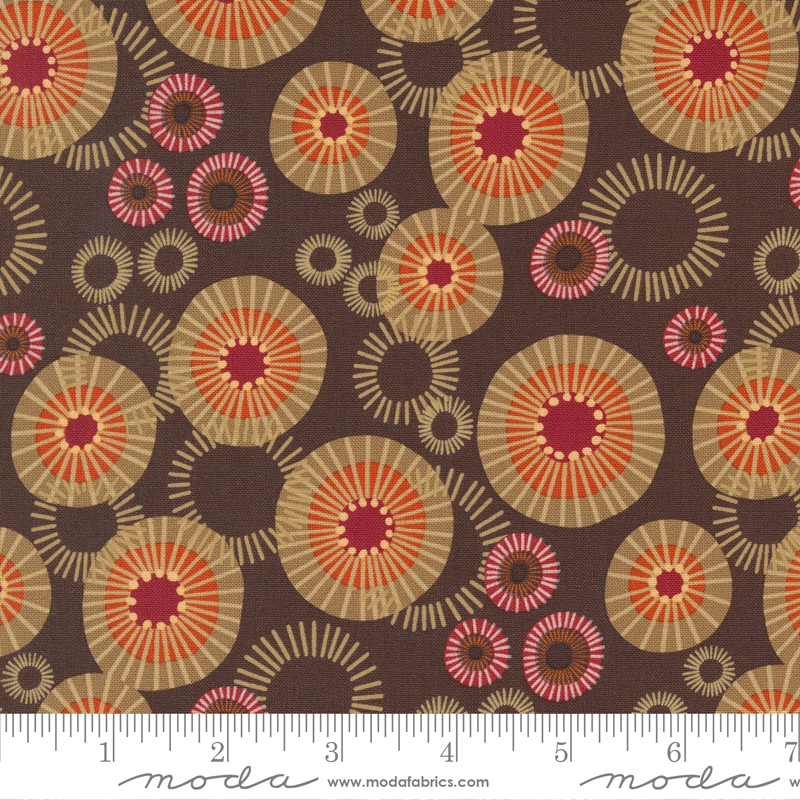 Forest Frolic Mod Indian Blanket Chocolate | Robin Pickens | Moda Fabrics | 48743 15 | Sold in 1/2 Yd