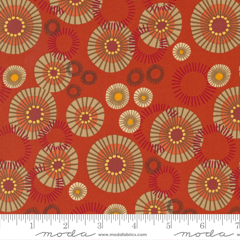 Forest Frolic Mod Indian Blanket Copper | Robin Pickens | Moda Fabrics | 48743 18 | Sold in 1/2 Yd