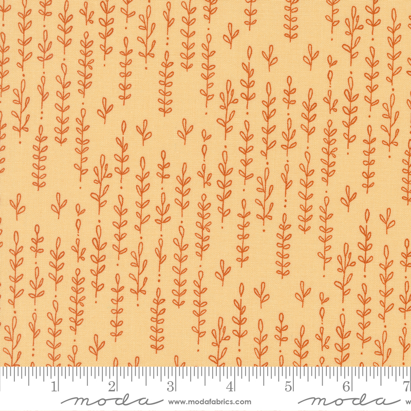 Forest Frolic Leafy Lines Butterscotch | Robin Pickens | Moda Fabrics | 48745 13 | Sold in 1/2 Yd