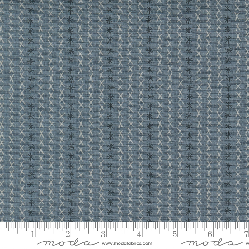 Dandi Duo Cross Stitch Stripe Graphite | Robin Pickens | Moda Fabrics | 48755 17 | Sold in 1/2 Yd