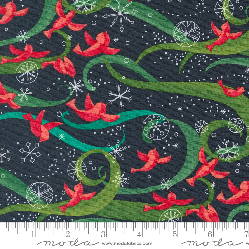 Winterly Birds Soft Black | Robin Pickens | Moda Fabrics | 48761 19 | Sold in 1/2 Yd