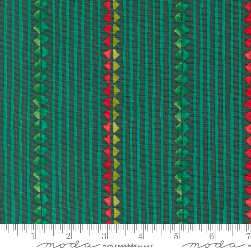 Winterly Christmas Ribbon Spruce | Robin Pickens | Moda Fabrics | 48763 18 | Sold in 1/2 Yd