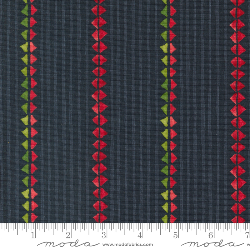 Winterly Christmas Ribbon Soft Black | Robin Pickens | Moda Fabrics | 48763 19 | Sold in 1/2 Yd