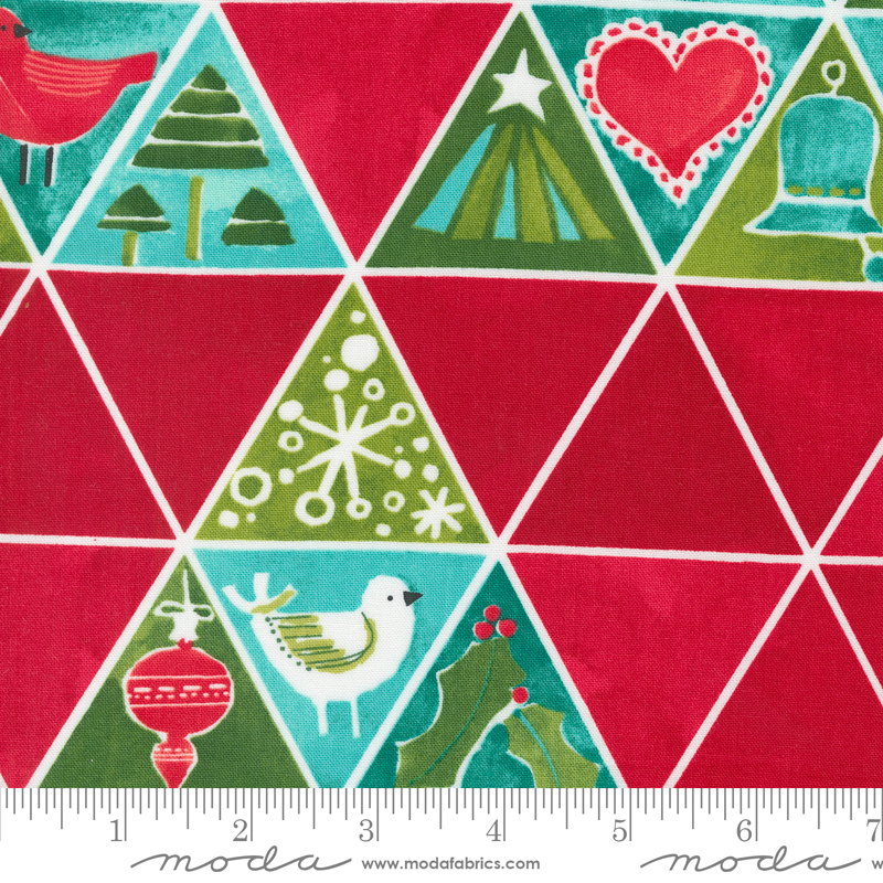 Winterly Christmas Tree Mosaic Crimson | Robin Pickens | Moda Fabrics | 48765 15 | Sold in 1/2 Yd