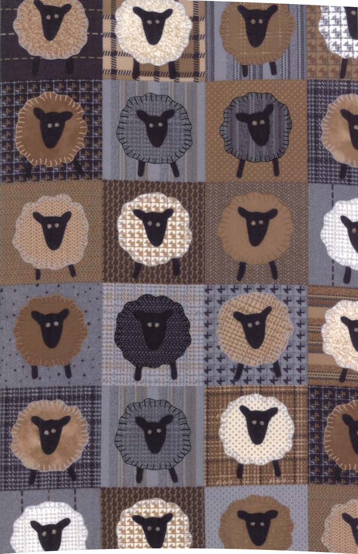 Farmhouse Flannels III Wooly Sheep Multi | Primitive Gatherings | Moda Fabrics | 49108 12F | Sold in 1/2 Yd