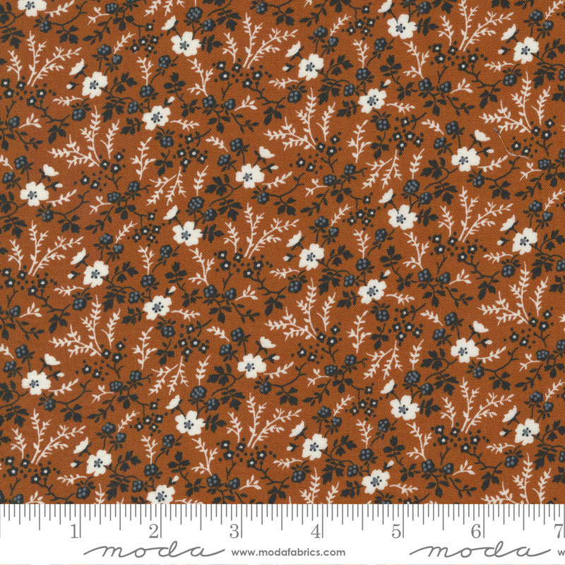 Rustic Gatherings Petite Floral Spice | Primitive Gatherings | Moda Fabrics | 49201 12 | Sold in 1/2 Yd