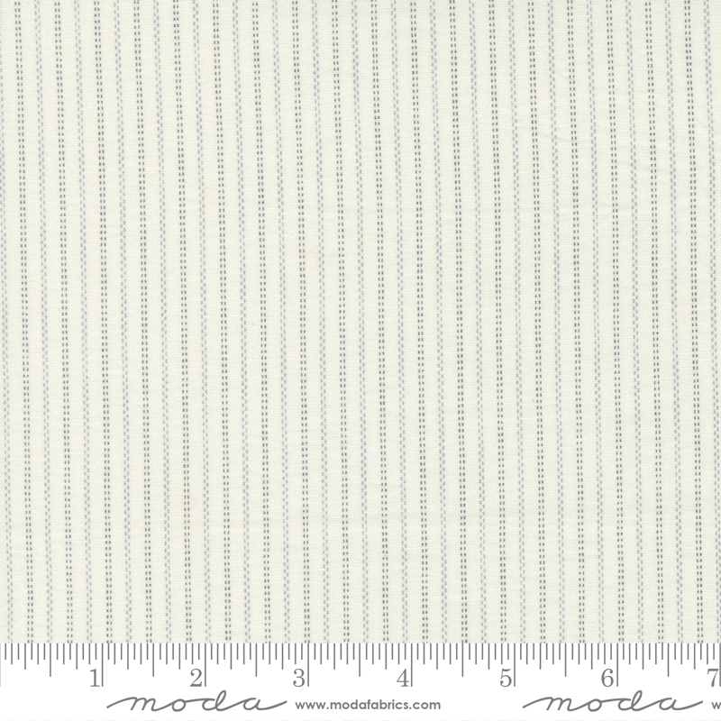 Rustic Gatherings Dashed Stripe Cloud Steel | Primitive Gatherings | Moda Fabrics | 49203 14 | Sold in 1/2 Yd