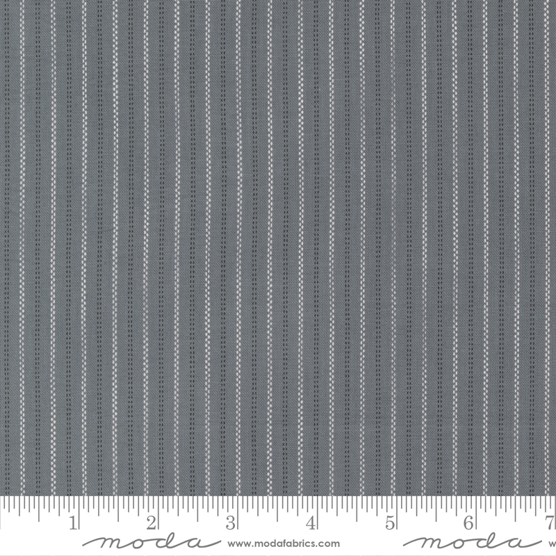 Rustic Gatherings Dashed Stripe Graphite | Primitive Gatherings | Moda Fabrics | 49203 22 | Sold in 1/2 Yd
