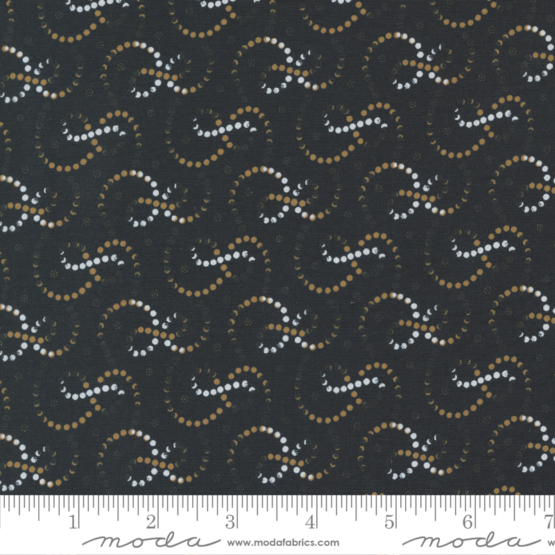 Rustic Gatherings Swirly Dots Black Dirt | Primitive Gatherings | Moda Fabrics | 49204 14 | Sold in 1/2 Yd