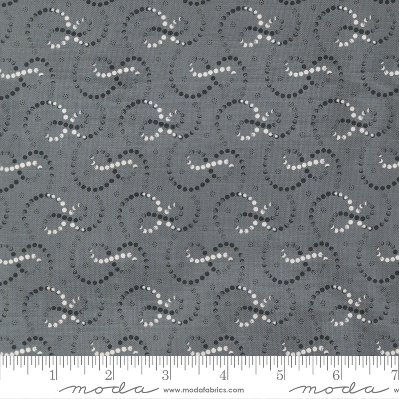 Rustic Gatherings Swirly Dots Graphite | Primitive Gatherings | Moda Fabrics | 49204 18 | Sold in 1/2 Yd