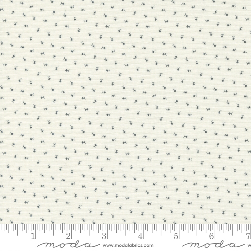 Rustic Gatherings Leaf Bud Cloud Steel | Primitive Gatherings | Moda Fabrics | 49206 14 | Sold in 1/2 Yd