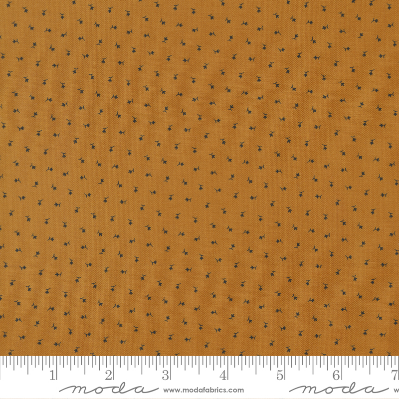 Rustic Gatherings Leaf Bud Amber | Primitive Gatherings | Moda Fabrics | 49206 16 | Sold in 1/2 Yd