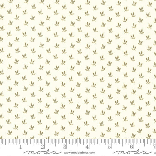 Joyful Gatherings Triple Leaf Snow Evergreen | Primitive Gatherings | Moda Fabrics | 49212 21 | Sold in 1/2 Yd