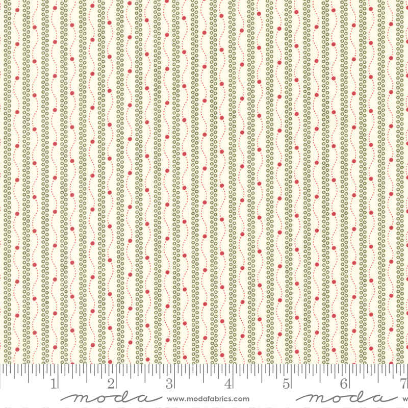 Joyful Gatherings Stripes Snow Multi | Primitive Gatherings | Moda Fabrics | 49213 22 | Sold in 1/2 Yd