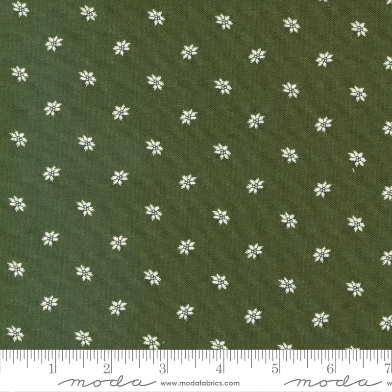 Joyful Gatherings Poinsettia Evergreen | Primitive Gatherings | Moda Fabrics | 49218 16 | Sold in 1/2 Yd
