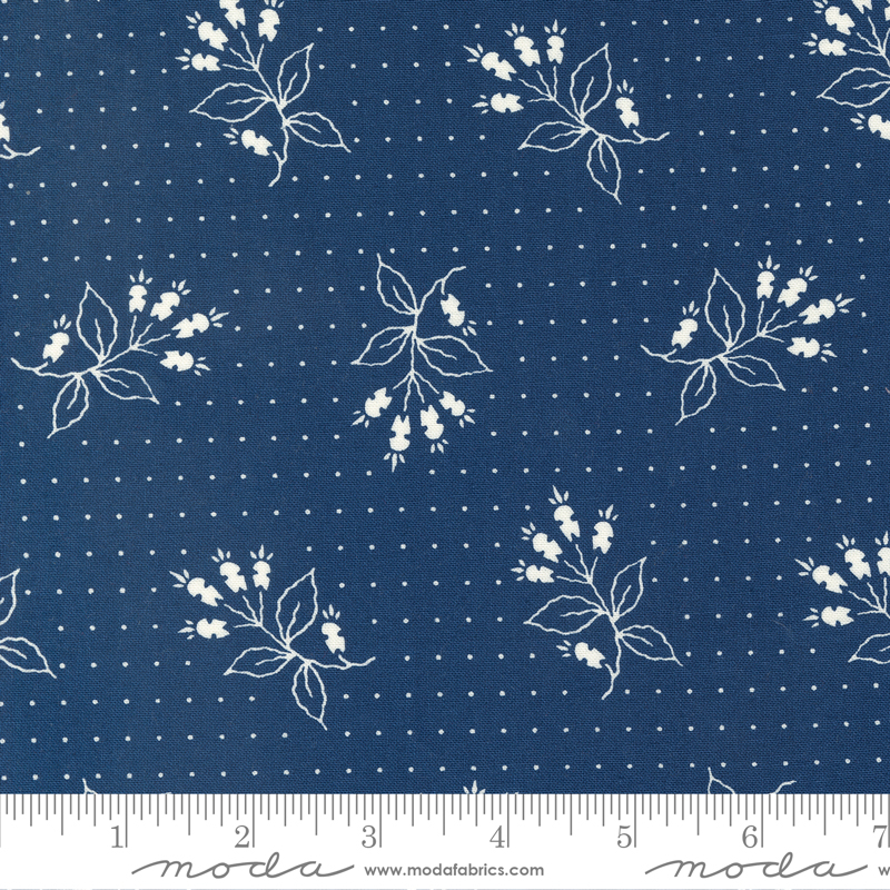 American Gatherings II Liberty Floral Loyal Blue | Primitive Gatherings | Moda Fabrics | 49240 13 | Sold in 1/2 Yd