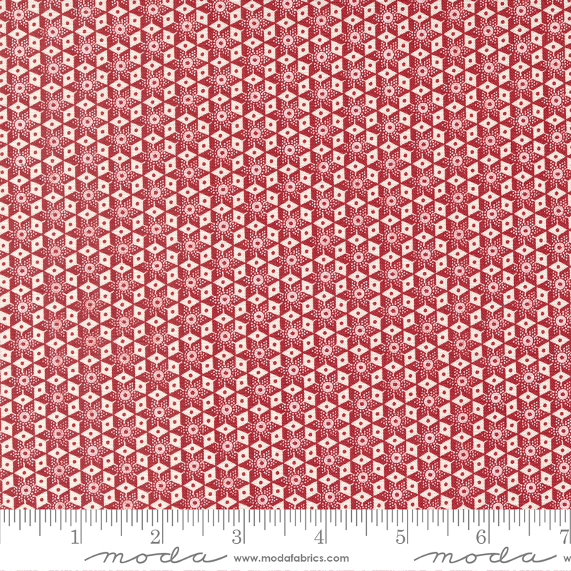 American Gatherings II Kalidescope Heart Red | Primitive Gatherings | Moda Fabrics | 49245 22 | Sold in 1/2 Yd