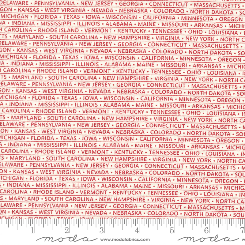 American Gatherings II State Stripe Dove Heart Red | Primitive Gatherings | Moda Fabrics | 49248 11 | Sold in 1/2 Yd