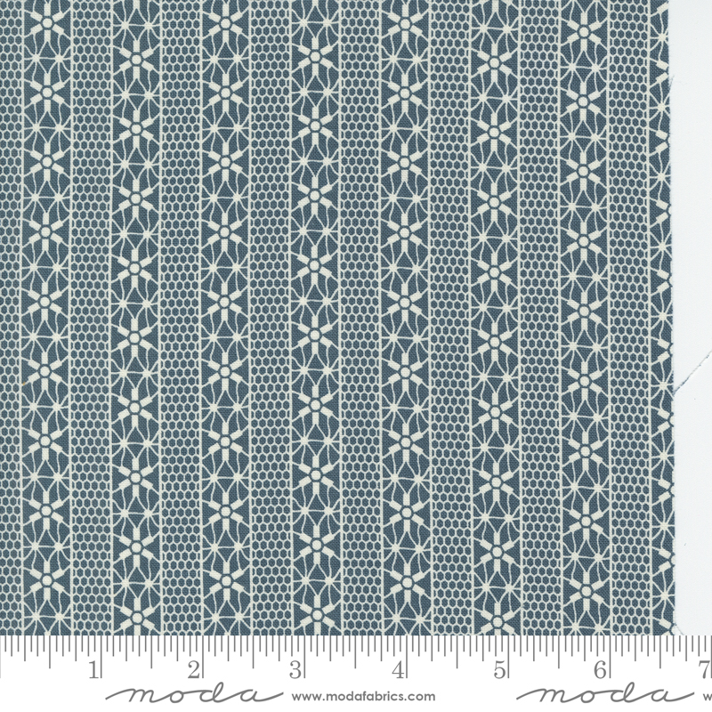 Snowman Gatherings IV Crystal Stripe Lake | Primitive Gatherings | Moda Fabrics | 49252 13 | Sold in 1/2 Yd